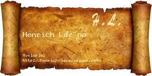 Henrich Léna névjegykártya